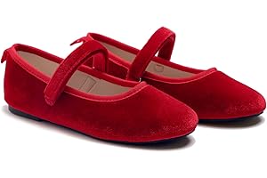 Feversole Kids Filles Mary Jane Strap Chaussures Plates Ballerines Princesse Chaussures Plates Chaussures d'école Plates À Bride