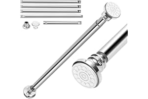 EC Breath - Asta estensibile per tenda da doccia da 56-304,5 cm, set di aste combinabili gratuite, guida telescopica senza foratura in acciaio inox per appendere vestiti per bagno, armadio, guardaroba