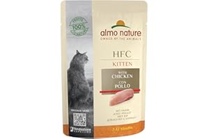 almo nature HFC Cuisine Kitten Wet Food Pouch with Chicken (Pack of 24 x55g)