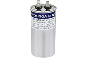VEXUNGA Condensateur 45uF 45 MFD 370VAC 440VAC 450VAC 50/60Hz CBB65 Condensateurs de Demarrage AC Rond pour Climatiseur Moteurs et Ventilateur