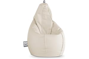 HAPPERS Puff Pera para Exterior Polipiel XXL Crudo