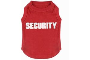 IZEFIA Rdc Pet SECURITY koszulka dla psa, koszulki letnie ubrania dla szczeniąt, podkoszulek dla psa kamizelka dla małego psa, średniego psa i kota (XL, czerwona)