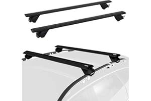COWVIE Universal-Dachträger-Querstangen aus Aluminium, 134,6 cm, passend für die meisten SUVs, sowohl erhöhte Seitenschienen als auch integrierte Schienen, schwarz