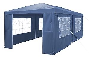 SANHENG Gazebo, 3x6m Gazebo with sides, Waterproof Party Tent Marquee Awning with Powder Coated Steel Frame perfect for Parties, Birthday, Wedding, Picnics, Carport (Blue)