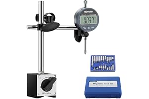ALLmeter Digitale Messuhr mit Magnethalter Digitaler Messschieber Schieblehre Digital Messuhr zündzeitpunkt 0-25,4mm/1 Zoll Messtaster metrische Umrechnung mit LCD Anzeige Messuhr Digital Indikator