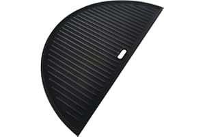 Quantfire 18" Half Moon Cast Iron Reversible Griddle for Kamado Joe Classic Joe,Large Big Green Egg or Other 18" Round Grills