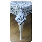 Kalın Astarlı kaymaz siyah cipso &ccedil;i&ccedil;ekli pvc muşamba masa &ouml;rt&uuml;s&uuml; Gri 100 x 140