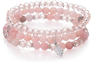 FULU AUTUMN Boho Beaded Bracelet Multi-Layer Crystal Stone Beaded Bracelets for Women Stretch Bracelets Fashion Jewellery Birthday Gifts for Her