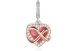Annmors Charms Heart Love de Argent Sterling 925 Femmes Perles Charme Fille Pendentif Breloque Compatible pour Européen Bracelets & Collier