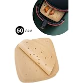 Buffer 50 Adet Air Fryer Pişirme Kağıdı Tek Kullanımlık Hava Frit&ouml;z Yapışmaz Yağlı Kağıt Delikli Model