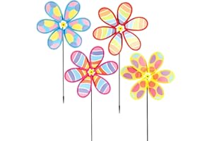 LUKDUNG 4PCS Wind Spinners for Yard and Garden, Lawn Yard Decorations Pinwheels Colorful Whirligigs Windmill for Outdoor Decor