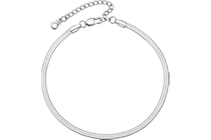 PROSTEEL Cavigliera Donna Acciaio Inox Catena Piatta 22+5cm Regolabile Acciaio/Oro/Rosa/Nero