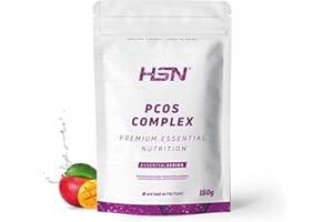 HSN Myo-Inositol + D-Chiro Inositol PCOS Complex en Polvo | Mango 150g = 25 Tomas por Envase | Formulado para Mujeres: 40:1 | Con Vitaminas y Minerales | No-GMO, Vegano, Sin Gluten
