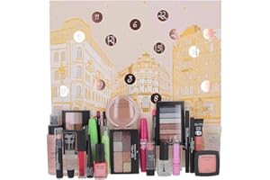 BYS Maquillage - Calendrier de l'Avent Maquillage 2025 - Cadeaux Femme parfait composé de 24 produits taille réelle - Valeur réelle 100€ (Doré)