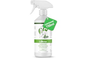 CLOSTER Neem Pet Protection 750 ML Antiparassitario Cani e Gatti - Olio di Neem Spray Pronto all’Uso - Repellente Zanzare Insetti Antipulci Contro Zecche Pulci Mosche Acari Pidocchi