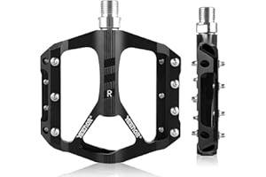 AIKYA Pedali da Strada/Mountain Bike Pedali MTB Pedali Piatti in Alluminio 9/16" Cuscinetto Sigillato Leggero Piattaforma per Strada Montagna BMX MTB Bici