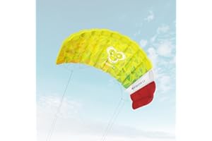 Skymonkey Airtwister Aquilone da trazione Ready 2 Fly 130 cm / 180 cm / 230 cm campata [Verde-Giallo]
