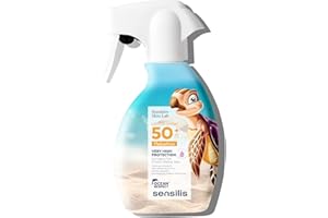 Sensilis - Lotion Spray SPF50+ Kids, Protector Solar Infantil, con Alantoína, Vitamina E y Aloe Vera, Calma, Hidrata y con Efecto Antioxidante, Apto para Pieles Atópicas - 200 ml