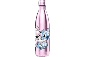 HÔMADICT BOUTEILLE ISOTHERME DISNEY - Gourde Inox Réutilisable Stitch & Angel - Maintien chaud et froid 12h - Pour sport, voyage, quotidien, 500ml - BPA Free - Licence Officielle