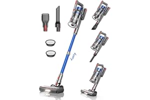 Buture Pro Aspiradora Sin Cable Potente, 38KPA/450W Aspiradora Escoba Sin Cable Limpieza de Grietas Profesional, 55 Min Batería Extraíble,1,5L Aspirador Sin Cable Suelo/Alfombra/Mascota