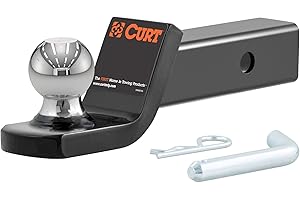 CURT 45134 Fusion Trailer Hitch Mount with 2-Inch Ball & Pin, Fits 2-In Receiver, 7,500 lbs, 2" Drop, black