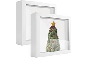 Touyinger 2 Stück 3D Bilderrahmen zum Befüllen, 20 x 20cm Bilderrahmen Tief Rahmen Objektrahmen Geldgeschenk Objektrahmen Personalis