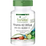 Vitamin D3 + K2 Kapseln - Vitamin D3 10.000 I.E Depot + Vitamin K2 MK-7 200mcg pro Kapsel - HOCHDOSIERT & Vegan - 90 Kapseln 