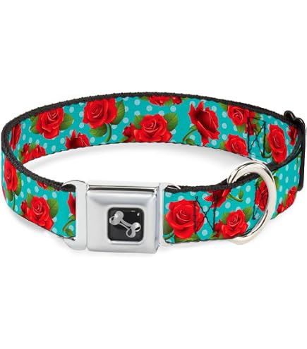 Buckle-Down Hundehalsband Mit Sicherheitsgurt-Schnalle – Zombie-Killer Design, Größe L