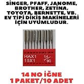 Swart SİNGER ZETİNA JANOME MOONSTAR BERNİNA HOMEMAX PFAFF 14 NUMARA DİKİŞ MAKİNE İĞNE 10 ADET
