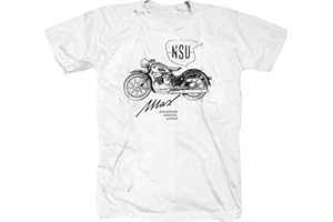 TEX-HA NSU Moped MZ Hercules Zündapp DKW Oldschool Motorrad Oldtimer Weiss T-Shirt Shirt