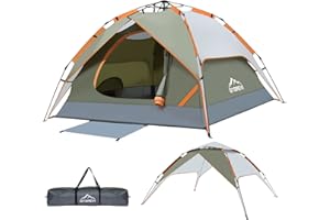 Gysrevi Tenda Campeggio 2-4 Persone,Tenda da Campeggio Automatica Doppia Porta Anti UV e Impermeabile, Interna ed Esterna 2 in 1, Adatto per il Campeggio, Escursionismo, Arrampicata