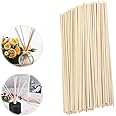 LEHSGY 100PCS Reed Diffuser Sticks, Natural Rattan Wood Sticks Essential Oil Aroma Diffuser Sticks Refill Replacement for Aroma Fragrance, for Spa, Home,Office (25cm*3mm Primary Color)