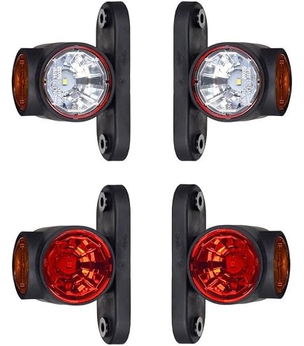 LED Umrissleuchte Rechts, 125 Mm, Für LKW, PKW & Anhänger – Mit E9-Zulassung, 12V/24V, Schwarzes Gummi-Gehäuse