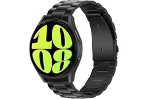 Anlinser No Gap Straps Compatible with Samsung Galaxy Watch 6 Strap 40mm 44mm/Watch 6 Classic Strap 43mm 47mm, 20mm Metal Band Designed for Galaxy Watch 5/Watch 5 Pro/Watch 4/4 Classic, Black