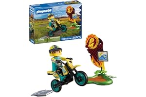 PLAYMOBIL | Cars | Offroad Motorrad | Motocross-Bike mit Sprungrampe | Motorrad Kinder Spielzeug ab 4 Jahren | 72065