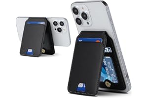 CAVOR Copmob Magsafe Wallet iPhone 14/14 Pro/14 Plus/14 Pro Max,Leder Magnetischer [5 Kartenfächer] Ständer Kartenhalter für iPhone 13/13 Pro/12/12 Pro/12 & 13 Pro Max - Schwarz