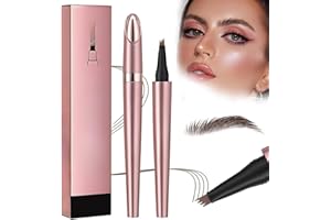 HOIDOKLY Lápiz de Cejas Mágico 2024 Nuevo, Lápiz de Cejas 3D Resistente al Agua, Lápiz de Cejas Preciso para Cejas Naturales con 4 Puntas (Marrón oscuro)