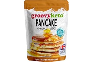 Groovy Keto Pancake & Waffle Mix | Low Carb | Keto Friendly | Sugar Free - Great alternative to Sweet American Style Pancakes - No Added Sugar, Diabetic Friendly, High Protein & Fibre - 240g pouch