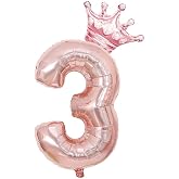 Rose Gold 3 Rakam Folyo Ve Kral Tacı Folyo Balon