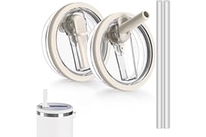 zoerbufan Tapa a Prueba de Fugas para Taza Stanley, [2 Piezas] Tapa De Repuesto para Taza Stanley De 40 Onzas con 2 Pajitas, Tapas De Taza Reutilizables, Stanley Accesorios Cup