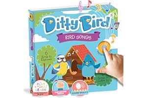 Ditty Bird Livre Tout-Petits Édition Oiseau | Livre Sonore Réaliste d'oiseaux | Livres Interactifs 1 à 3 Ans | Sensoriels, Musicaux | Jouets Robustes Bébés