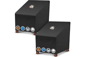 Zettum 2-pak pokrowców na krzesła ogrodowe 81 x 81 x 91 CM, pokrowiec Oxford PU 600D, Wodoodporny pokrowiec ochronny na meble ogrodowe z 4 inteligentnymi klamrami Pokrowiec na krzesło ogrodowe