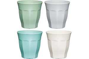 Colourworks Bicchieri di Plastica in Melamina, Set di 4 Bicchieri da Picnic, 280ml, Colore Classico