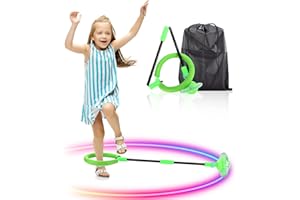 colmanda Palla per Caviglia, Bambini Caviglia Salta Anello di Salto della Caviglia Caviglia con Luce LED Palla, Saltare Piedi Bambini Anello di Salto Lampeggiante per Bambini Divertente Gioco (Verde)