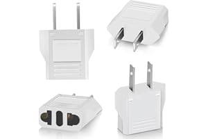 CLOMNPE 4 Pièces Adaptateur USA, Adaptateur EU Europe France vers Etats-Unis/Américain/US/Chine/Japon/Canada/Mexique Blanc, Adaptateur Type A