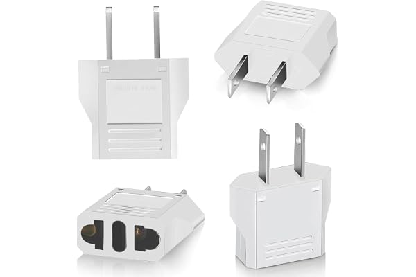 Clomnpe 4 styck reseadapter USA, adapter USA Tyskland kontakt, US adapter uttag typ A, EU till US adapter, eluttagsadapter resekontakt strömadapter för Amerika/Kanada/Mexiko/Japan