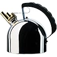 Alessi 9091 FM - Bollitore di Design con fischietto Melodico, acciaio e PA, Nero