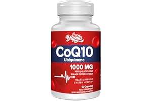 YAPILA CoQ10 with L-Glutathione 1000mg Capsules - 100% Fermented Coq10 Supplement, High Absorption, Super Strength Coenzyme Q10, Antioxidant Supplements, Soy-Free, Glute-Free, Non-GMO, Vegan