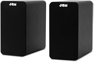 JAM Bluetooth Bookshelf Speakers - Compact, Mains Powered Dual Speaker System, Aux-in Function, wireless Turntable speakers, 4" Driver, High Definition Amplifiers, Richer Bass, Finer Acoustics - Black