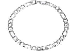 PROSTEEL Pulseras Hombre Mujer de Cadenas Fígaro de Acero Inoxidable, 6mm/9mm/13mm Ancho, Dorado/Plateado/Negro, 19cm/21cm Longitud